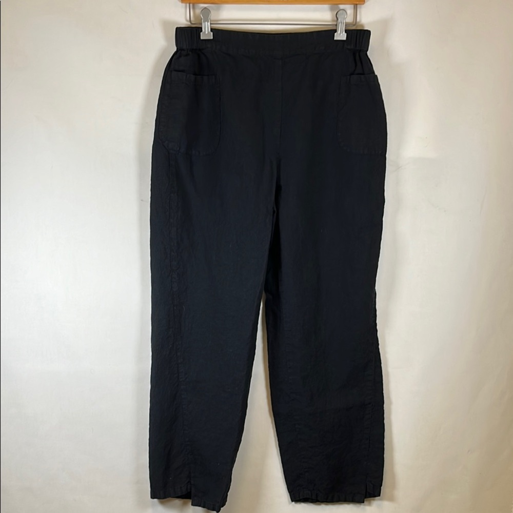 Liv by Habitat Clothes Linen Pants Women's Size M Navy Blue Straight Leg Relaxed